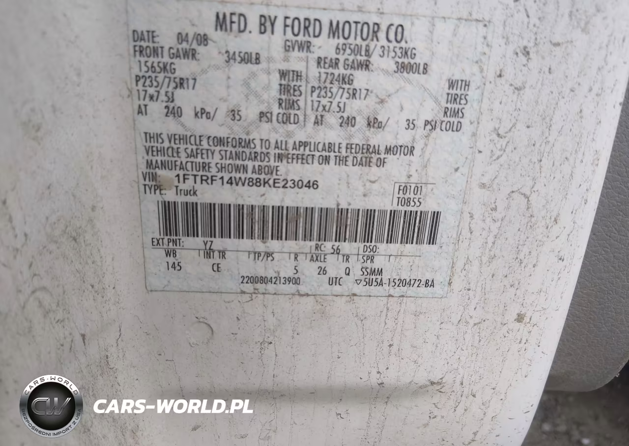 2008 Ford F-150 Stx-Xl-Xlt VIN:1FTRF14W88KE23046 - 9
