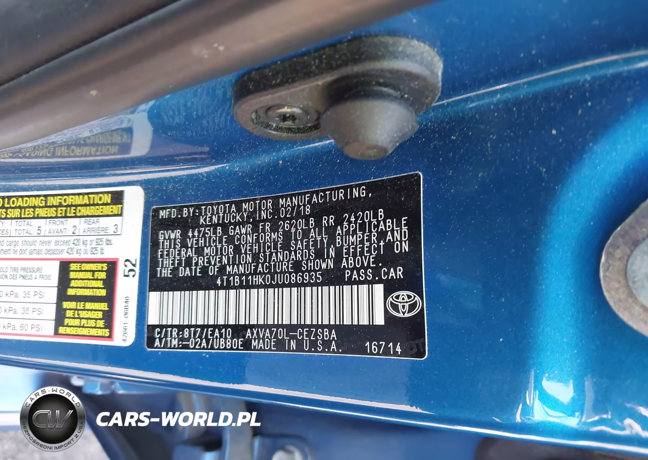 2018 Toyota Camry Se VIN:4T1B11HK0JU086935 - 9