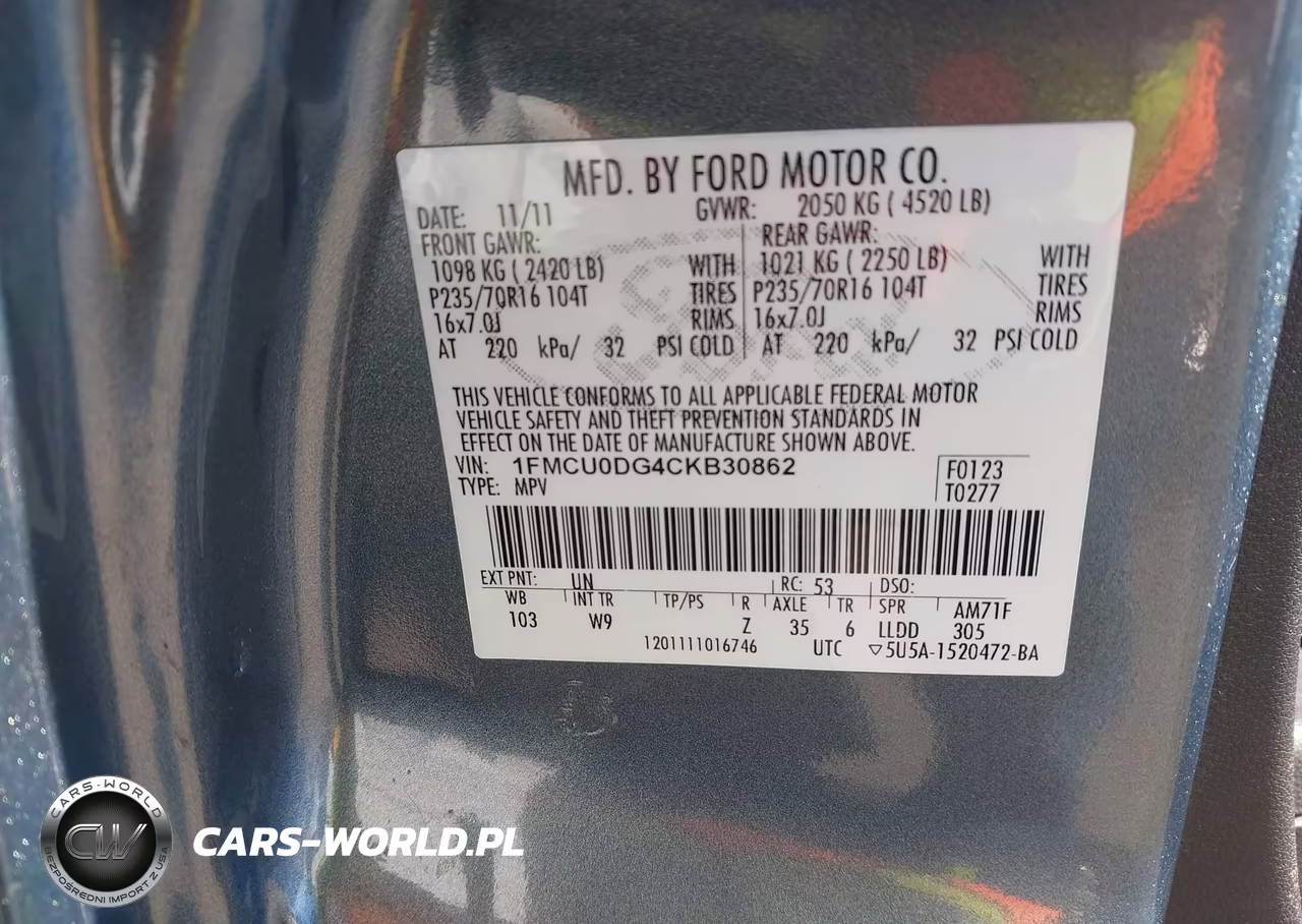 2012 Ford Escape Xlt VIN:1FMCU0DG4CKB30862 - 9