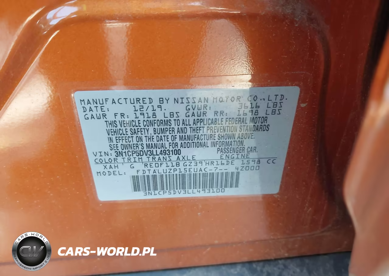 2020 Nissan Kicks Sr Xtronic Cvt VIN:3N1CP5DV3LL493100 - 9
