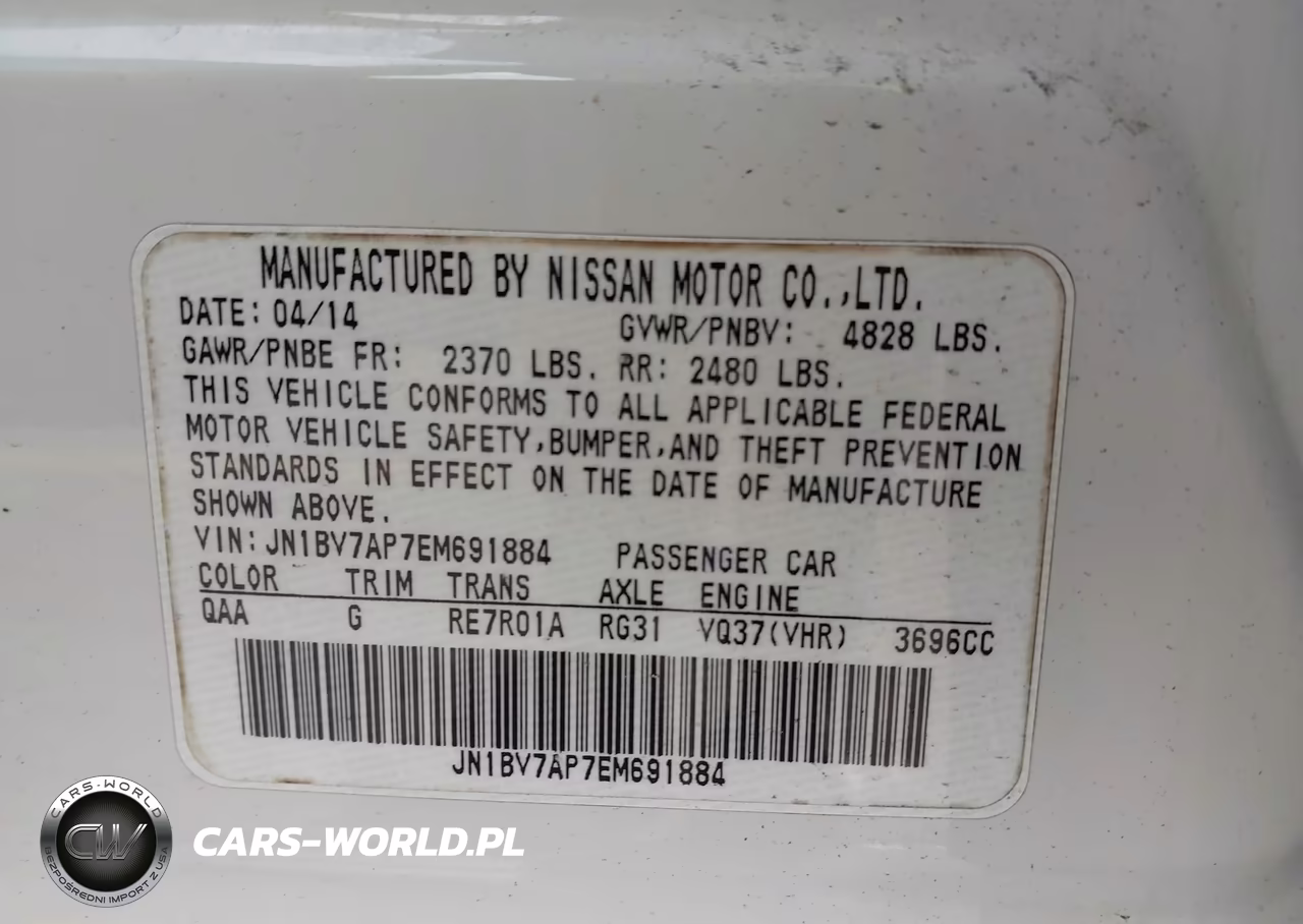 2014 Infiniti Q50 VIN:JN1BV7AP7EM691884 - 9