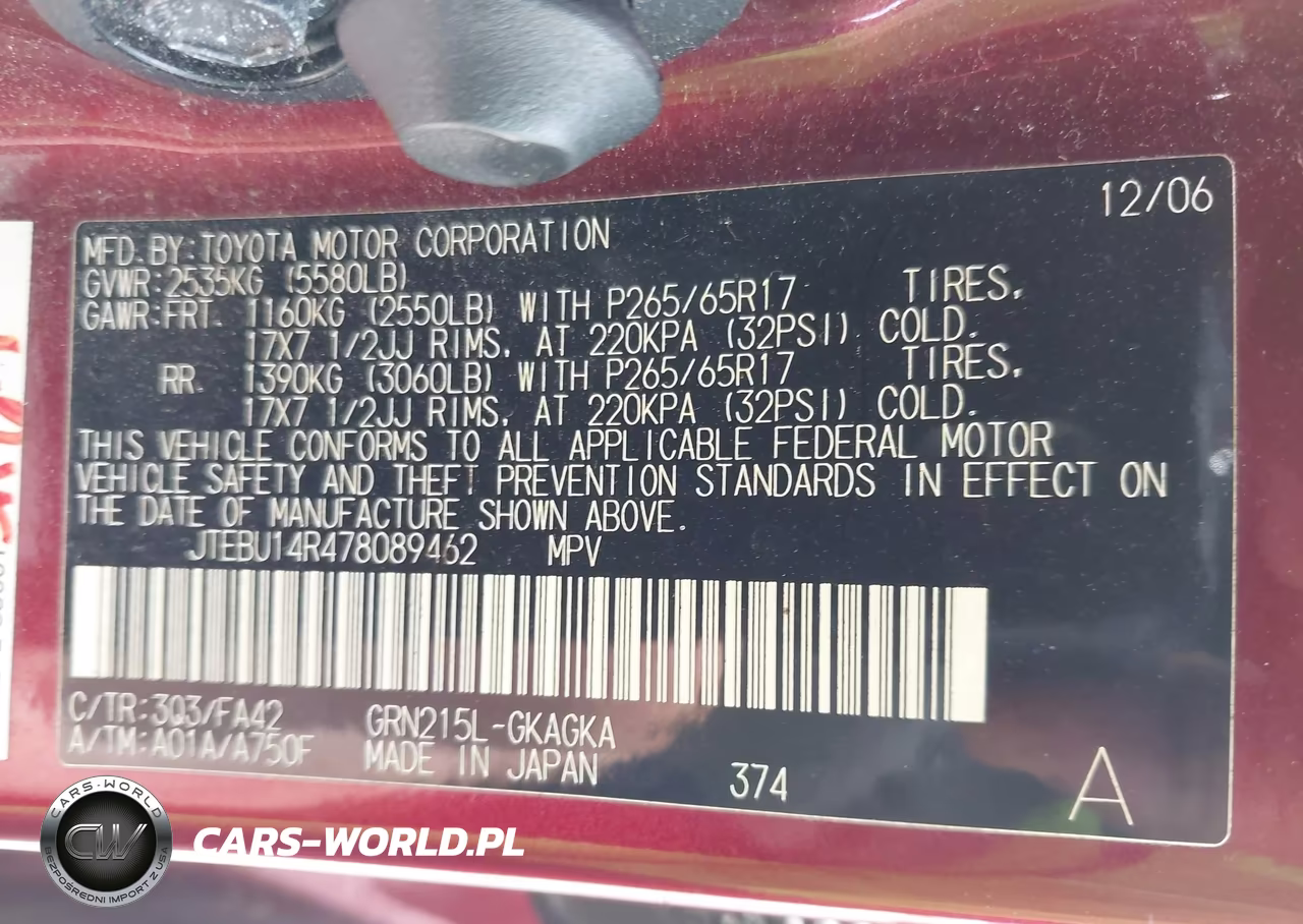 2007 Toyota 4Runner Sr5 V6 VIN:JTEBU14R478089462 - 9
