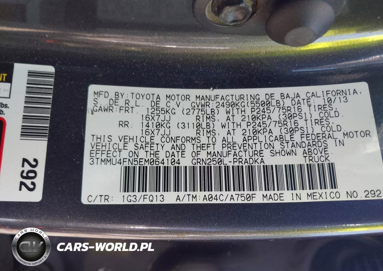 2014 Toyota Tacoma Base V6 VIN:3TMMU4FN5EM064104 - 9