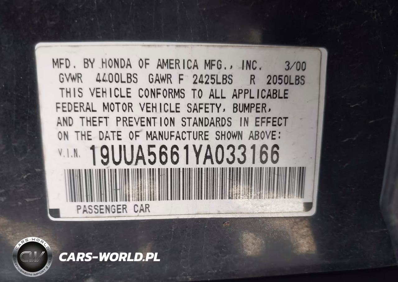 2000 Acura Tl 3.2 VIN:19UUA5661YA033166 - 9