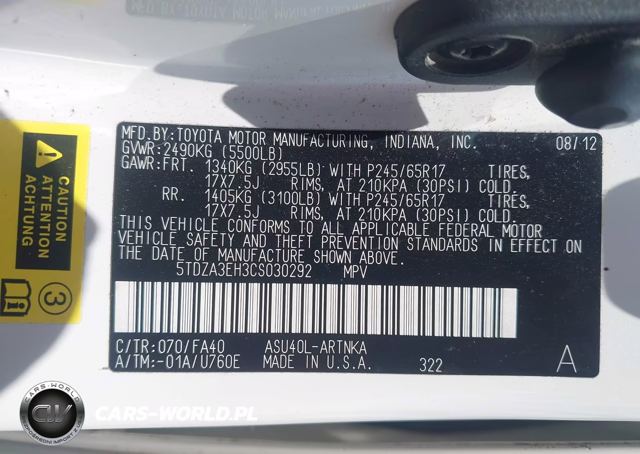 2012 Toyota Highlander VIN:5TDZA3EH3CS030292 - 9