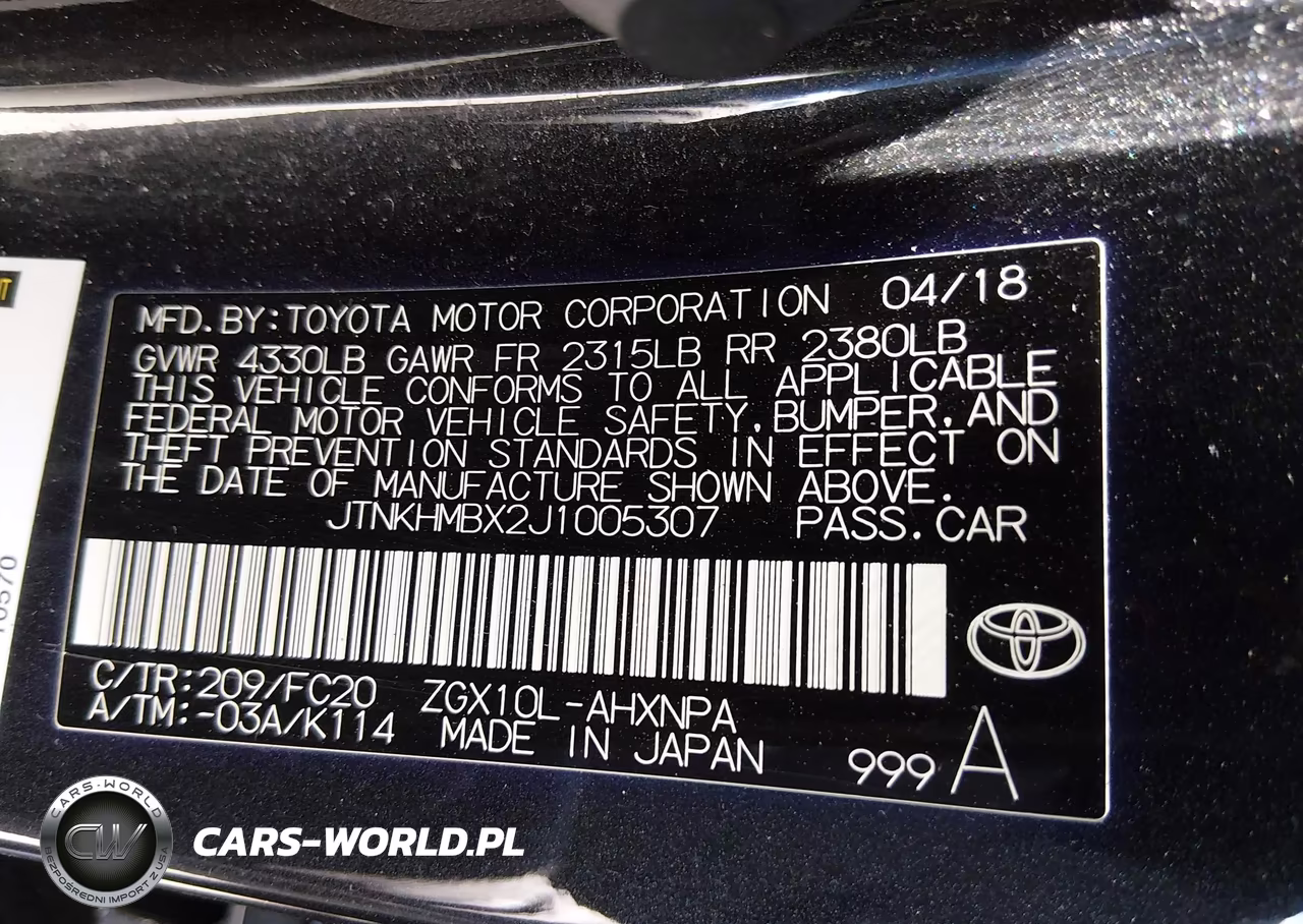2018 Toyota C-Hr Xle VIN:JTNKHMBX2J1005307 - 9