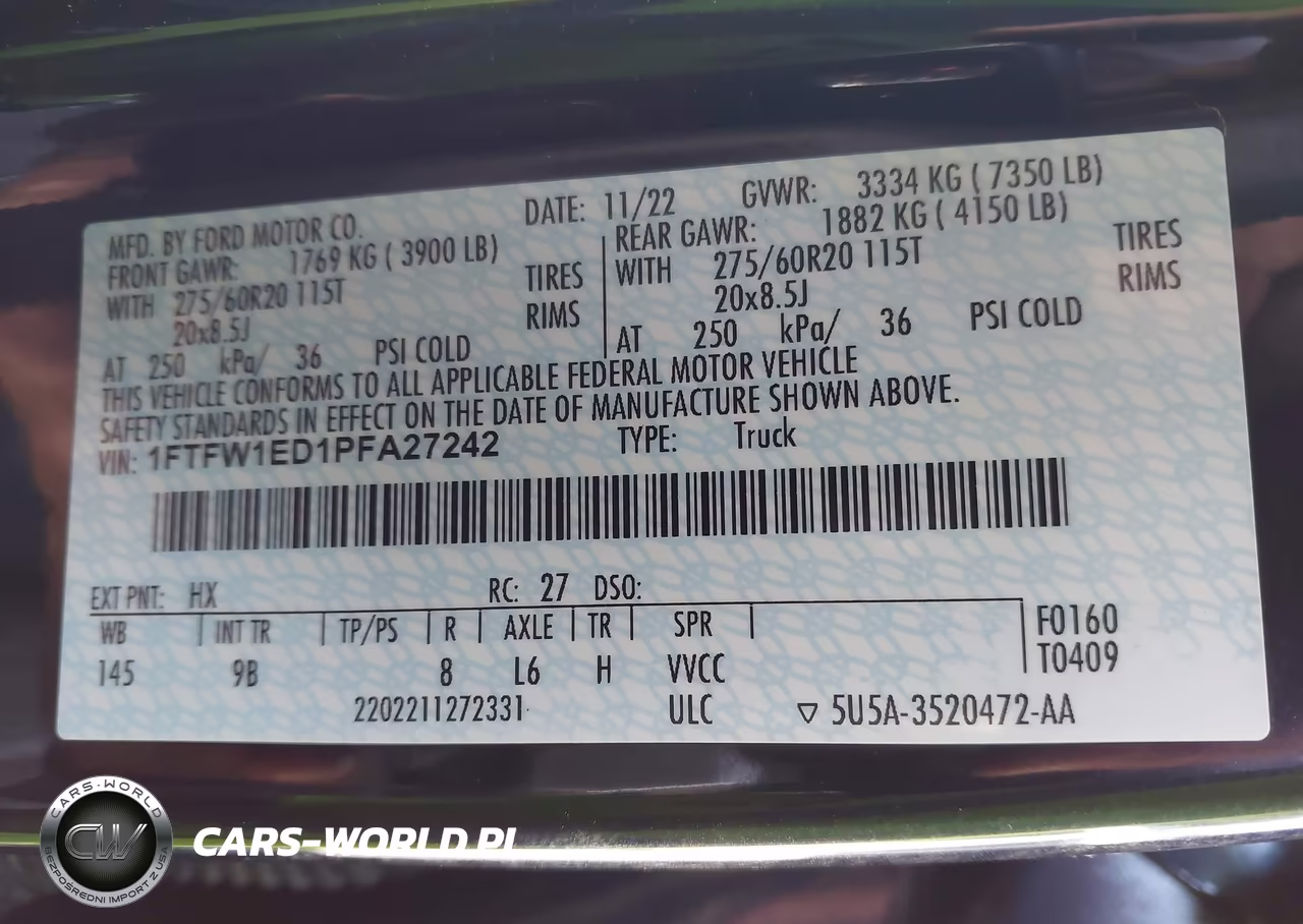 2023 Ford F-150 Platinum VIN:1FTFW1ED1PFA27242 - 9