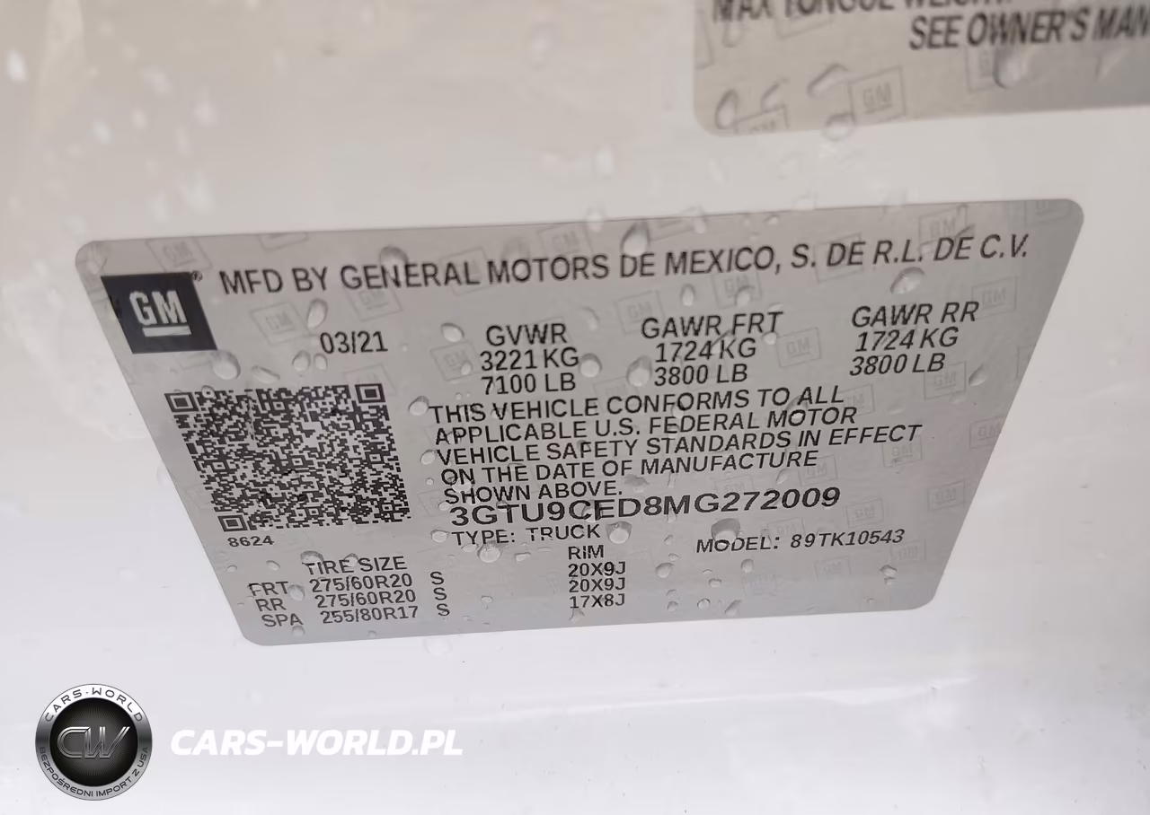 2021 GMC Sierra 1500 4Wd Short Box Elevation VIN:3GTU9CED8MG272009 - 9