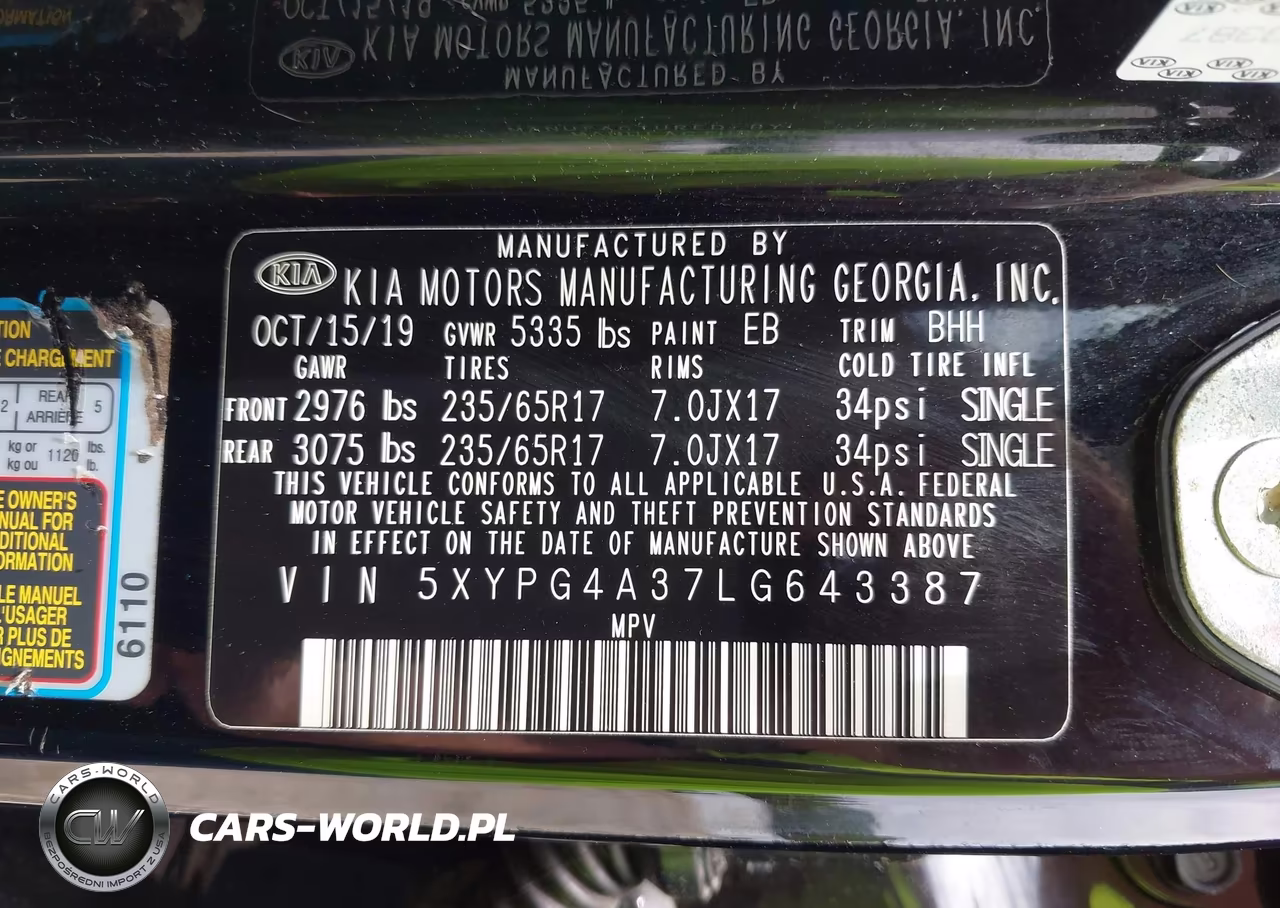 2020 Kia Sorento 2.4L Lx VIN:5XYPG4A37LG643387 - 9