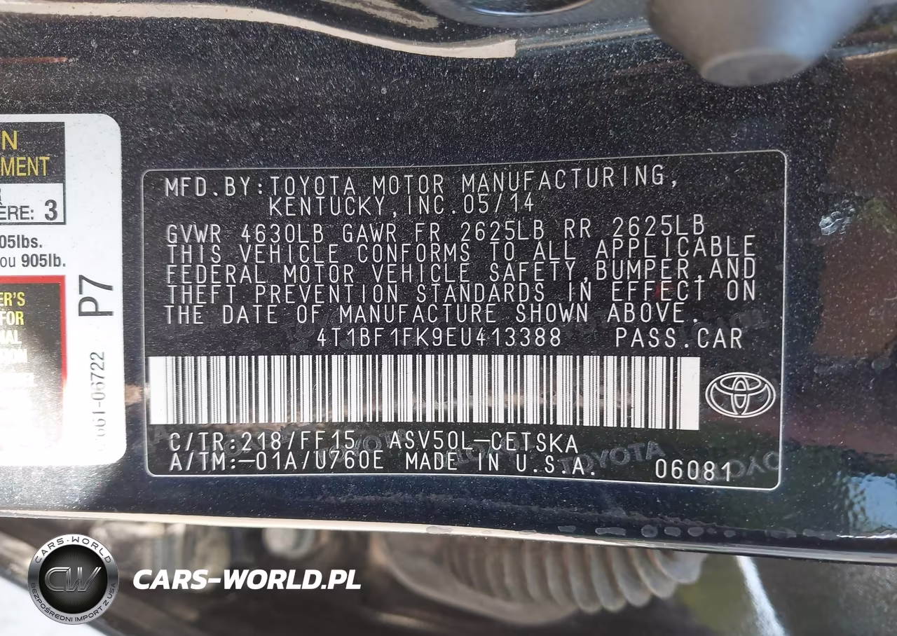 2014 Toyota Camry Se VIN:4T1BF1FK9EU413388 - 9