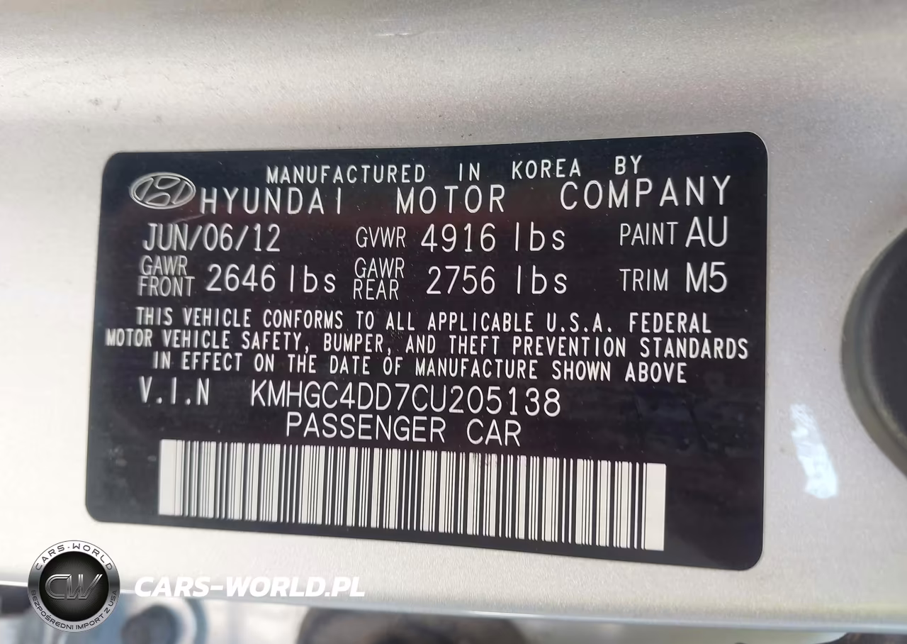 2012 Hyundai Genesis 3.8 VIN:KMHGC4DD7CU205138 - 9
