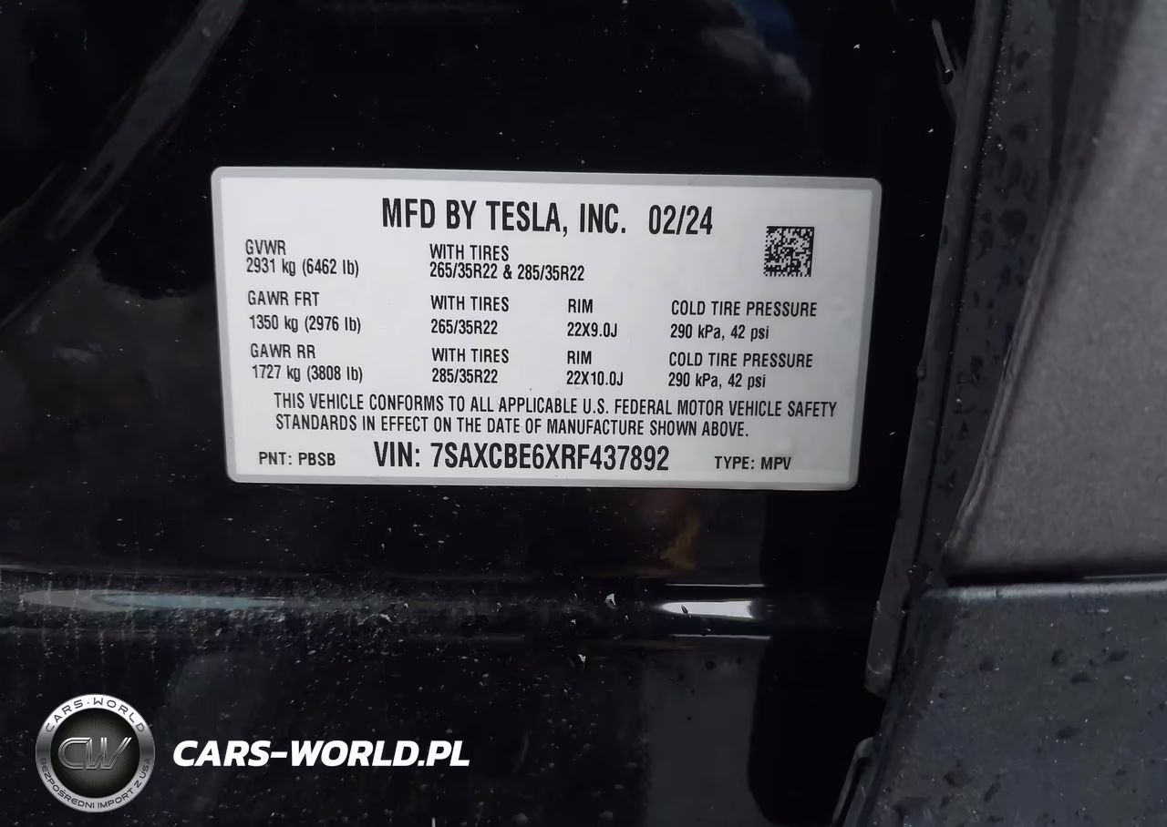 2024 Tesla Model X Plaid Tri Motor All-Wheel Drive VIN:7SAXCBE6XRF437892 - 9