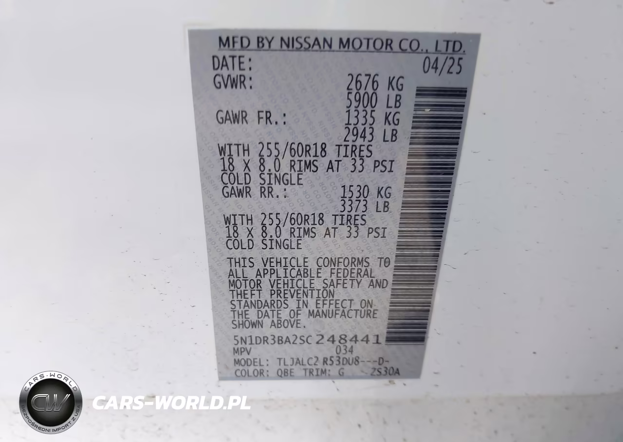 2025 Nissan Pathfinder Sv Fwd VIN:5N1DR3BA2SC248441 - 9
