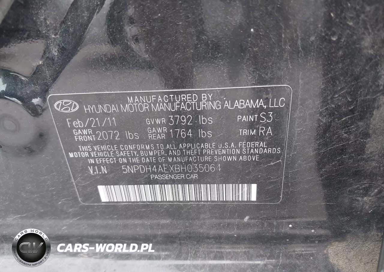2011 Hyundai Elantra Gls VIN:5NPDH4AEXBH035064 - 9