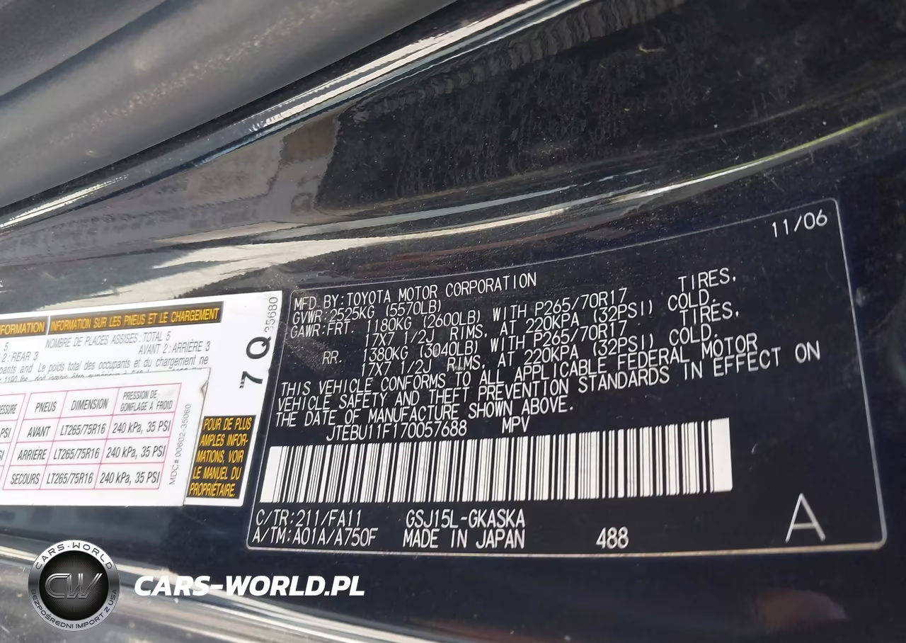 2007 Toyota Fj Cruiser VIN:JTEBU11F170057688 - 9