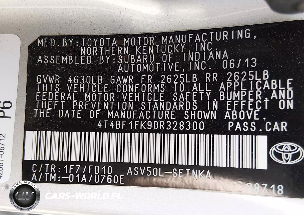 2013 Toyota Camry Le VIN:4T4BF1FK9DR328300 - 9
