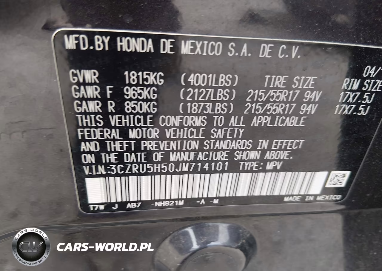 2018 Honda Hr-V Ex VIN:3CZRU5H50JM714101 - 9