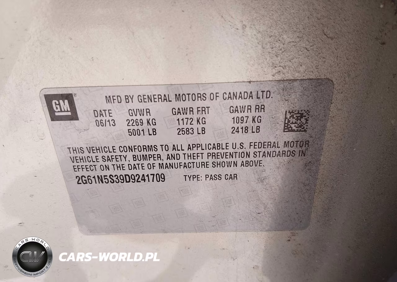 2013 Cadillac Xts Standard VIN:2G61N5S39D9241709 - 9