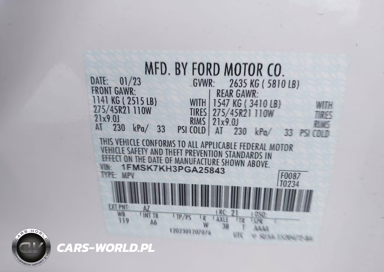 2023 Ford Explorer St-Line VIN:1FMSK7KH3PGA25843 - 9