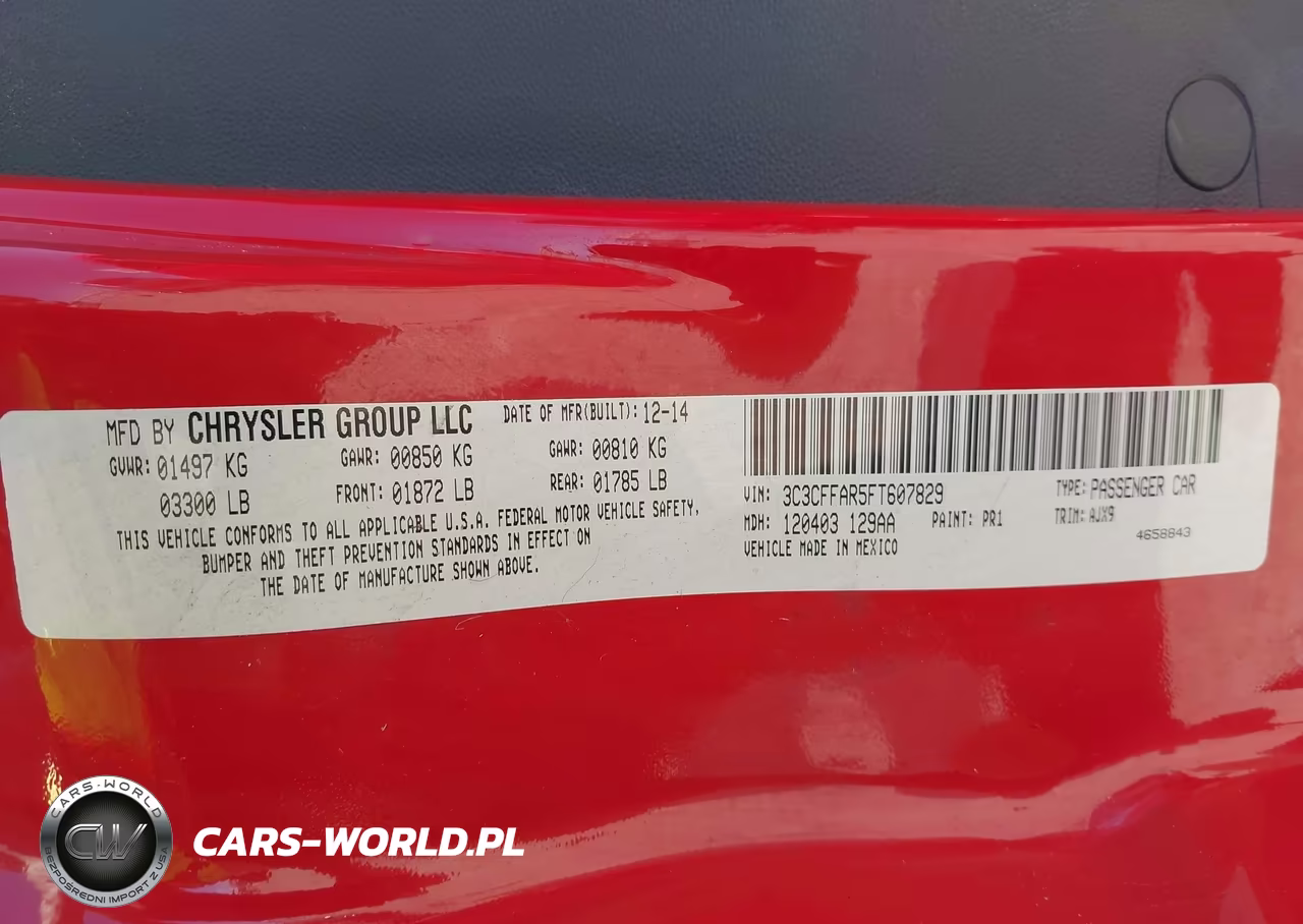 2015 Fiat 500 Pop VIN:3C3CFFAR5FT607829 - 9