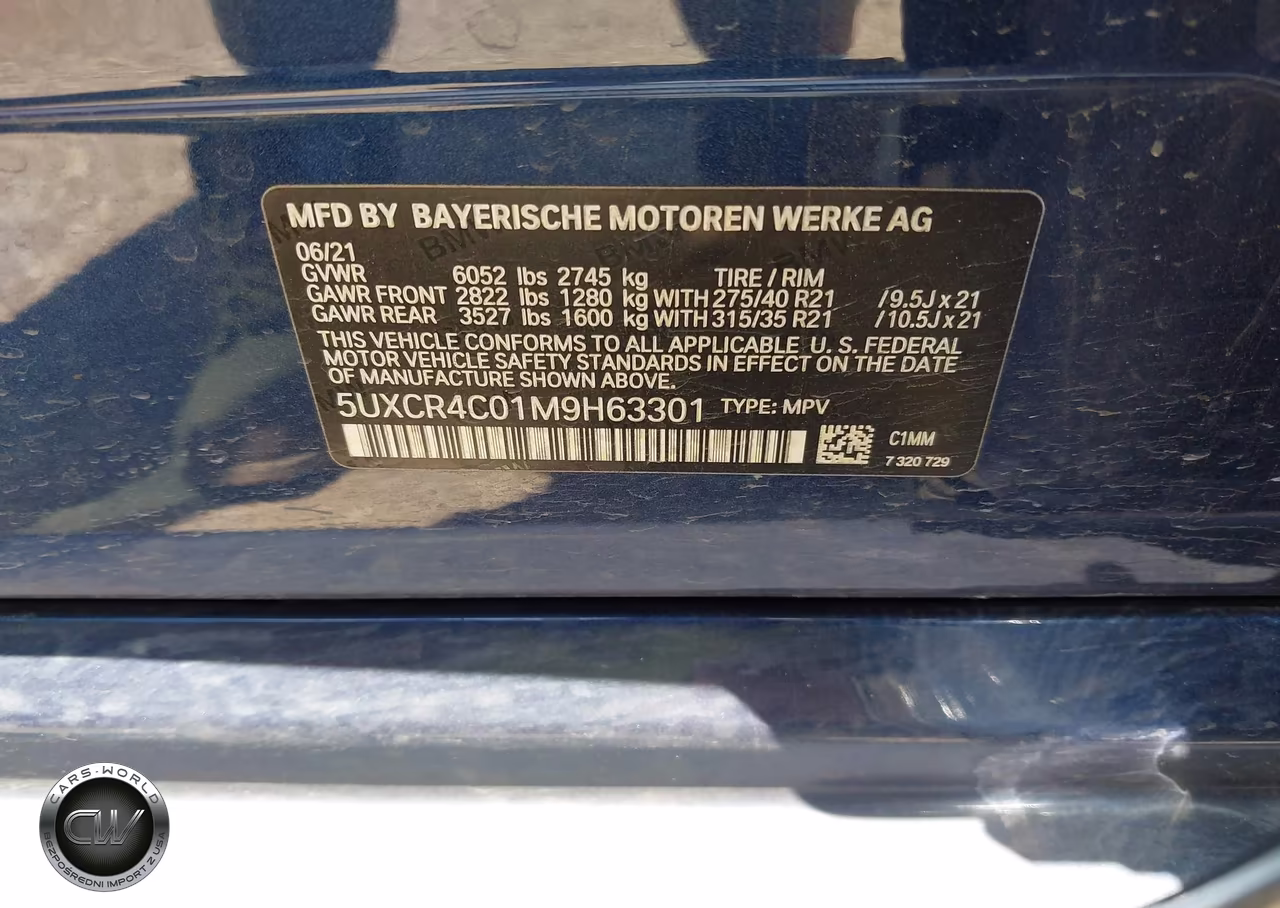 2021 BMW X5 Sdrive40I VIN:5UXCR4C01M9H63301 - 9