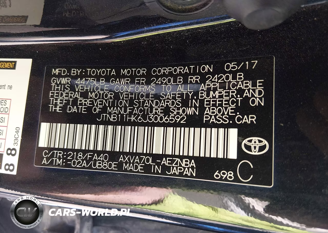 2018 Toyota Camry Le VIN:JTNB11HK6J3006592 - 9