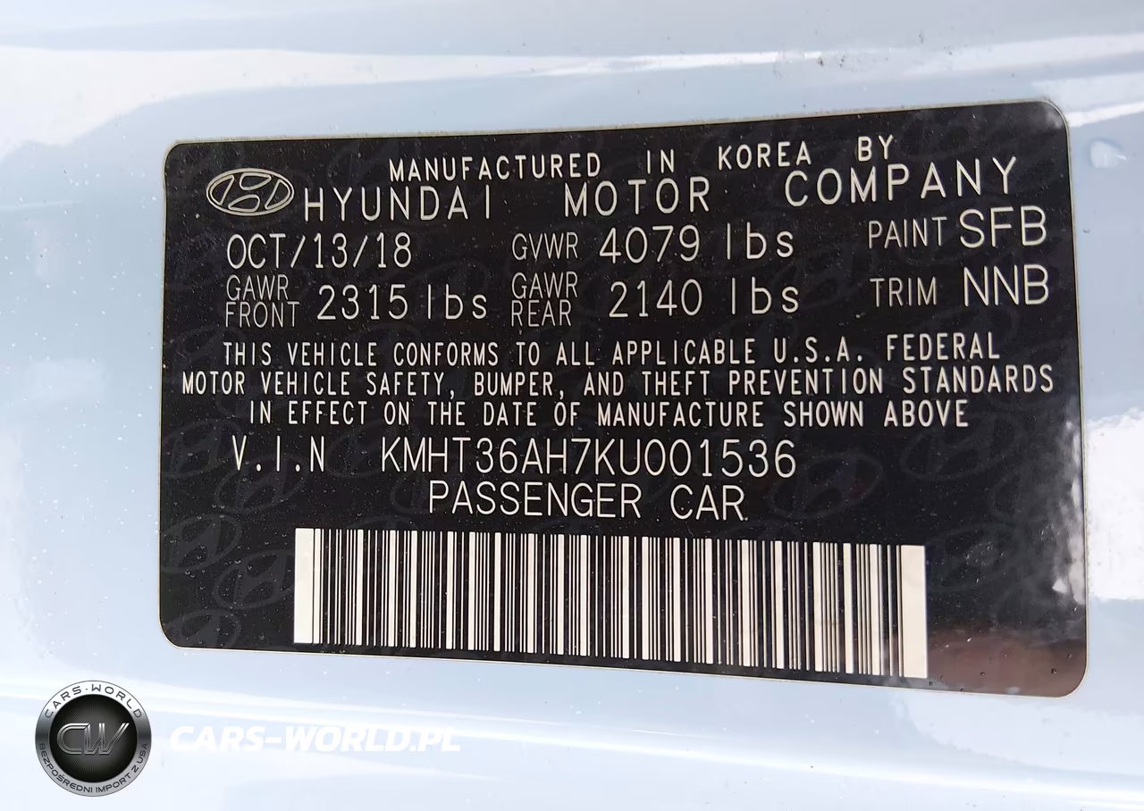 2019 Hyundai Veloster N VIN:KMHT36AH7KU001536 - 9