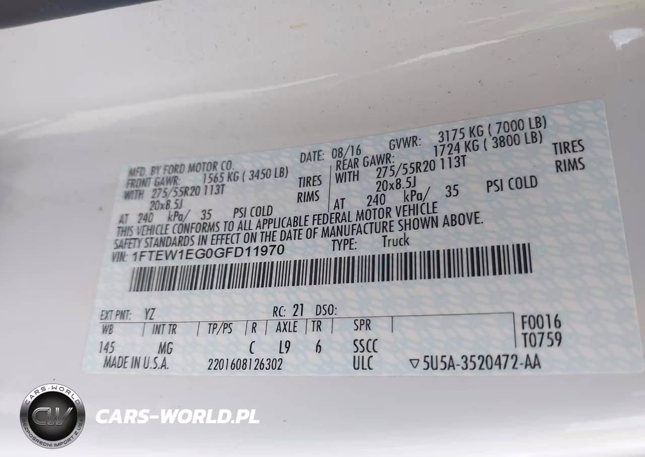 2016 Ford F-150 Xlt VIN:1FTEW1EG0GFD11970 - 9