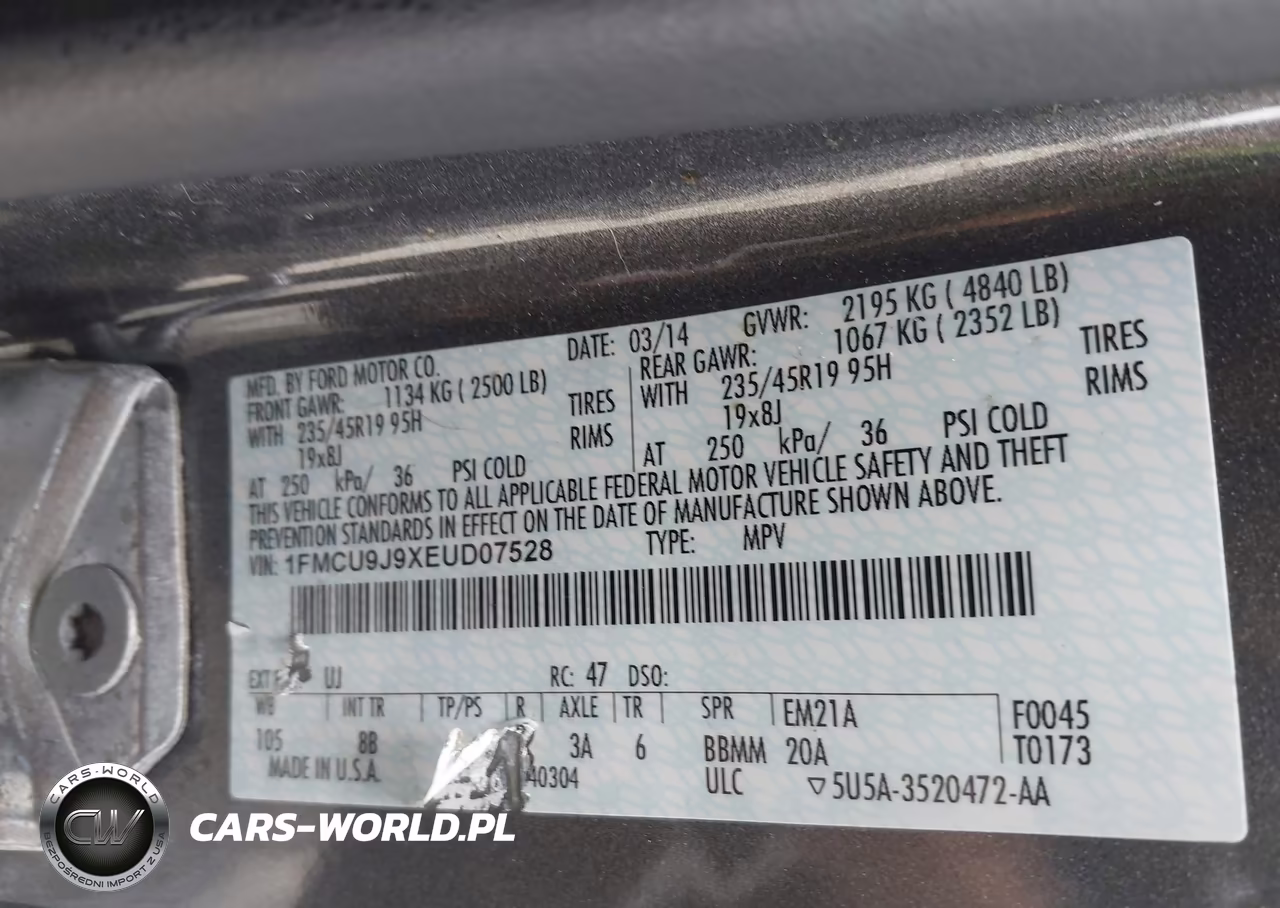 2014 Ford Escape Titanium VIN:1FMCU9J9XEUD07528 - 9