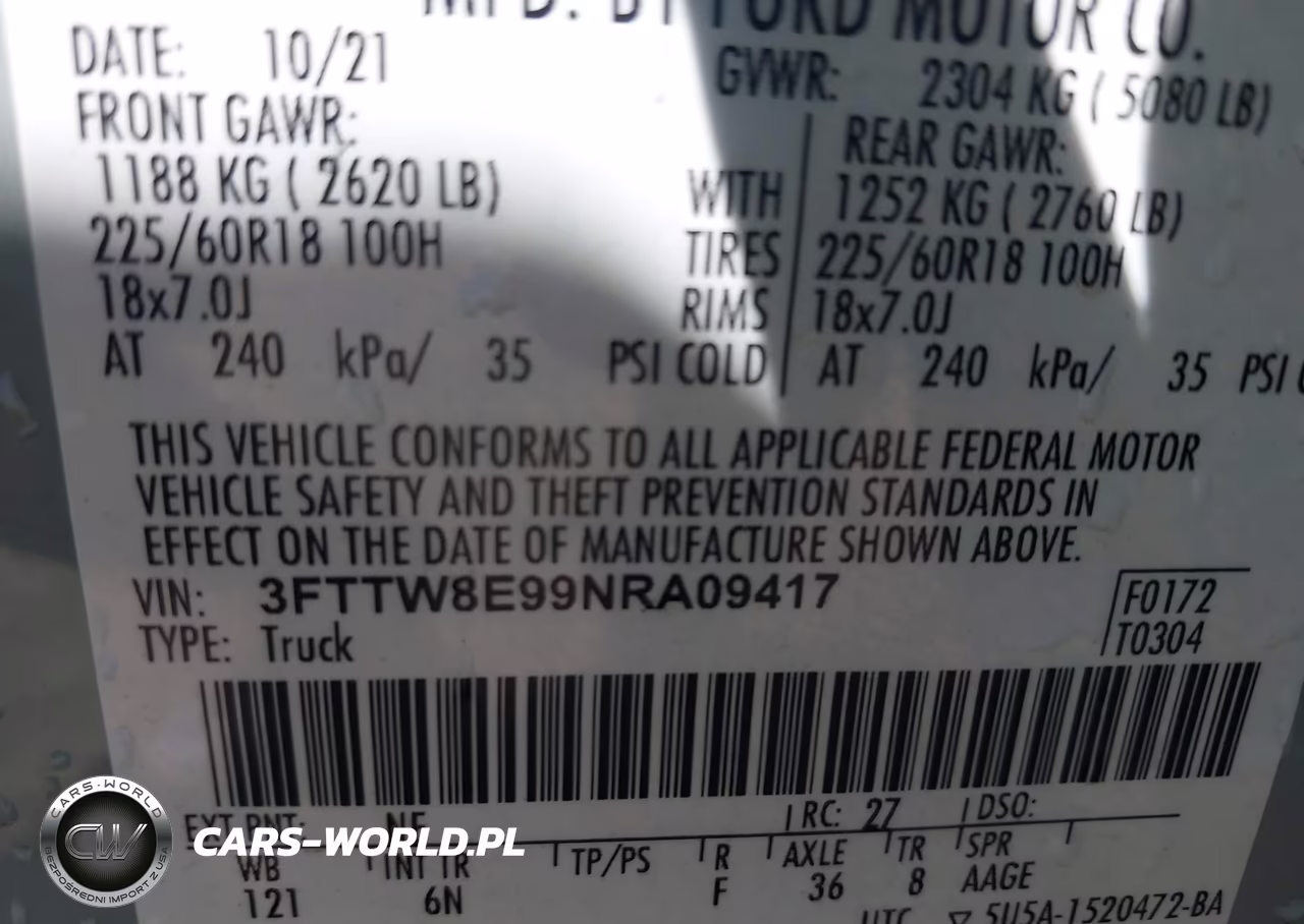 2022 Ford Maverick Lariat VIN:3FTTW8E99NRA09417 - 9