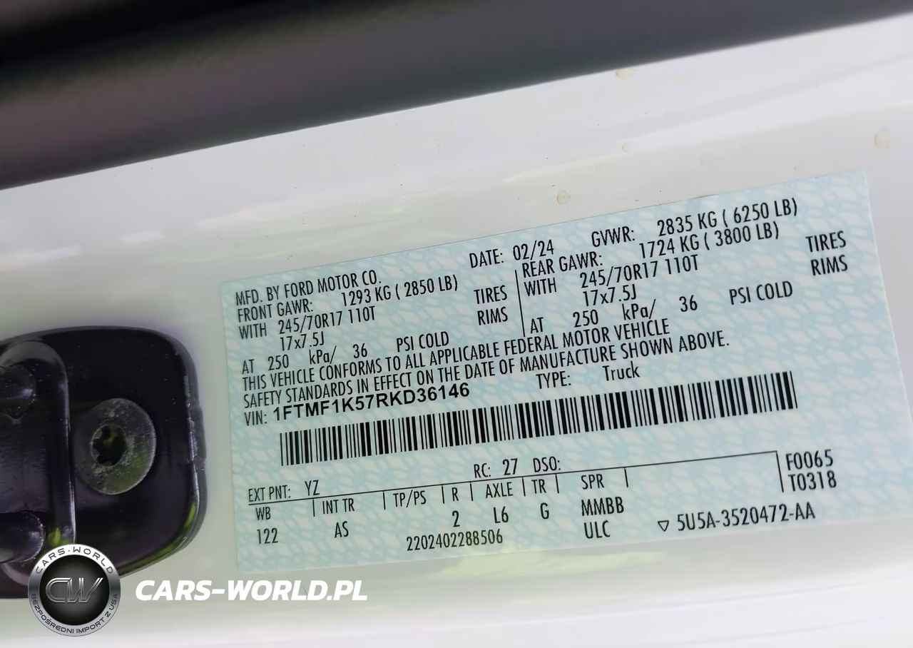 2024 Ford F-150 Xl VIN:1FTMF1K57RKD36146 - 9