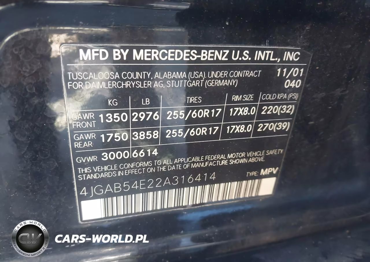 2002 Mercedes-Benz Ml 320 VIN:4JGAB54E22A316414 - 9