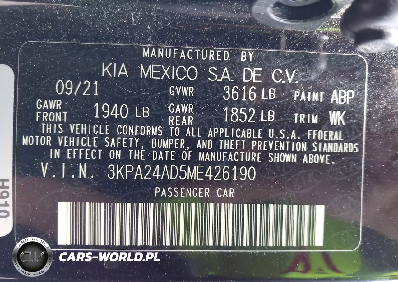 2021 Kia Rio S VIN:3KPA24AD5ME426190 - 9