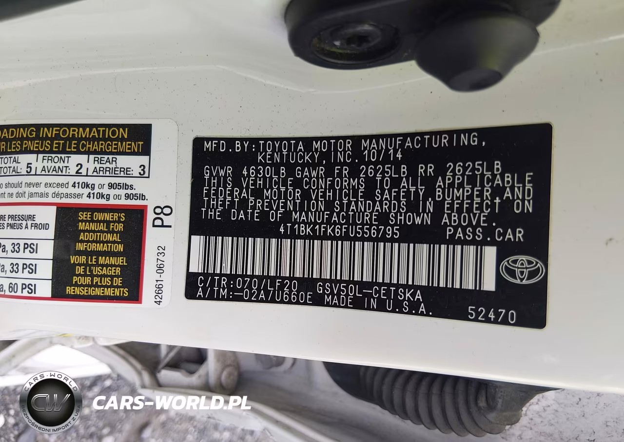 2015 Toyota Camry Xse V6 VIN:4T1BK1FK6FU556795 - 9