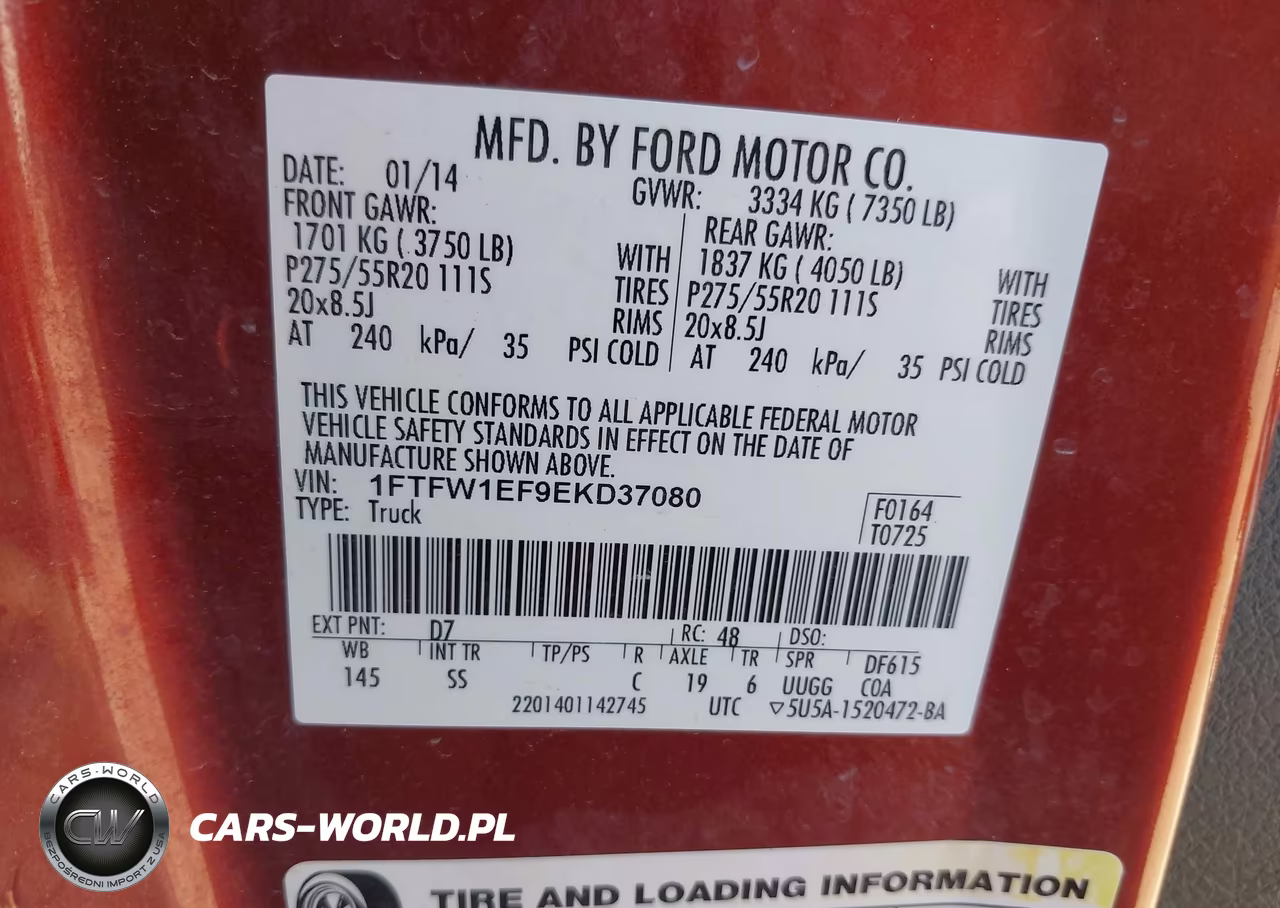2014 Ford F-150 Stx VIN:1FTFW1EF9EKD37080 - 9