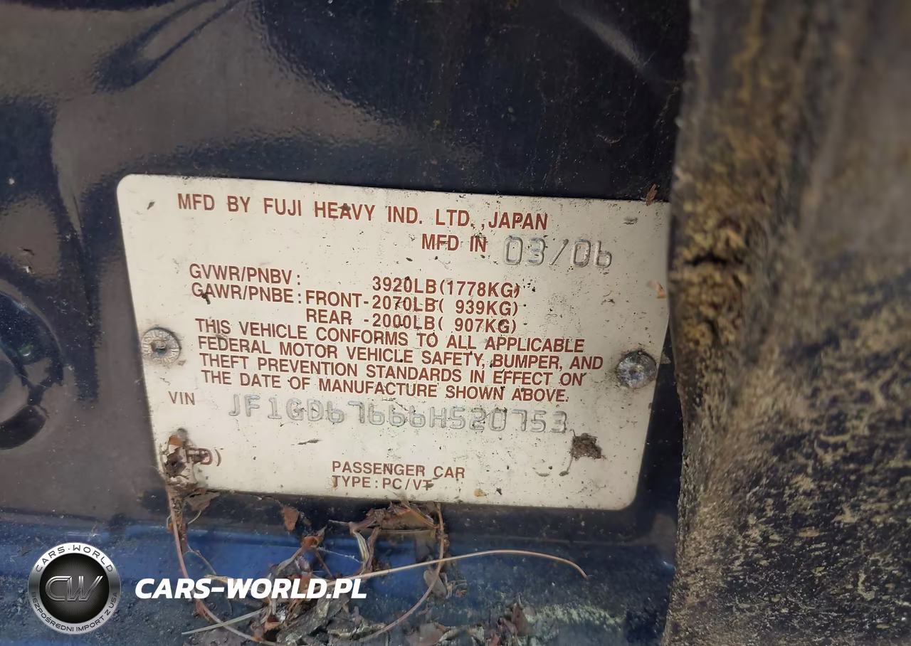 2006 Subaru Impreza 2.5I VIN:JF1GD67666H520753 - 9