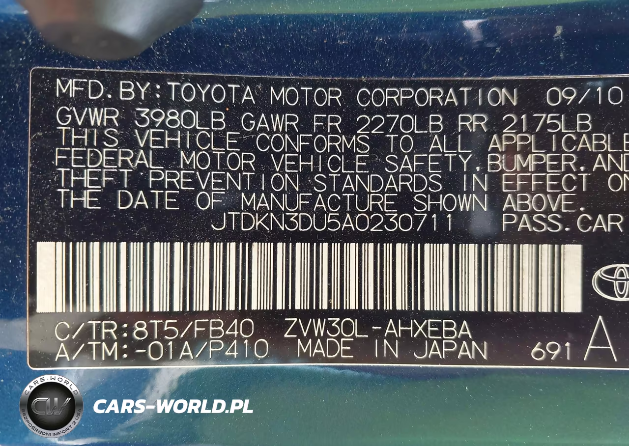 2010 Toyota Prius Iii VIN:JTDKN3DU5A0230711 - 9