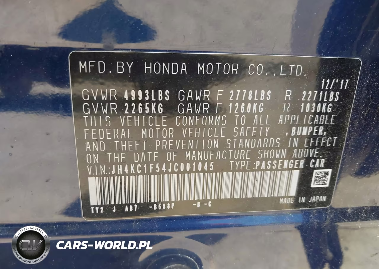 2018 Acura Rlx VIN:JH4KC1F54JC001045 - 9