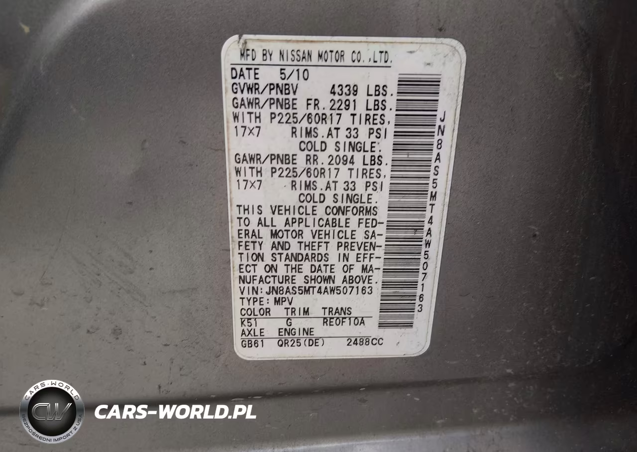 2010 Nissan Rogue Sl VIN:JN8AS5MT4AW507163 - 9