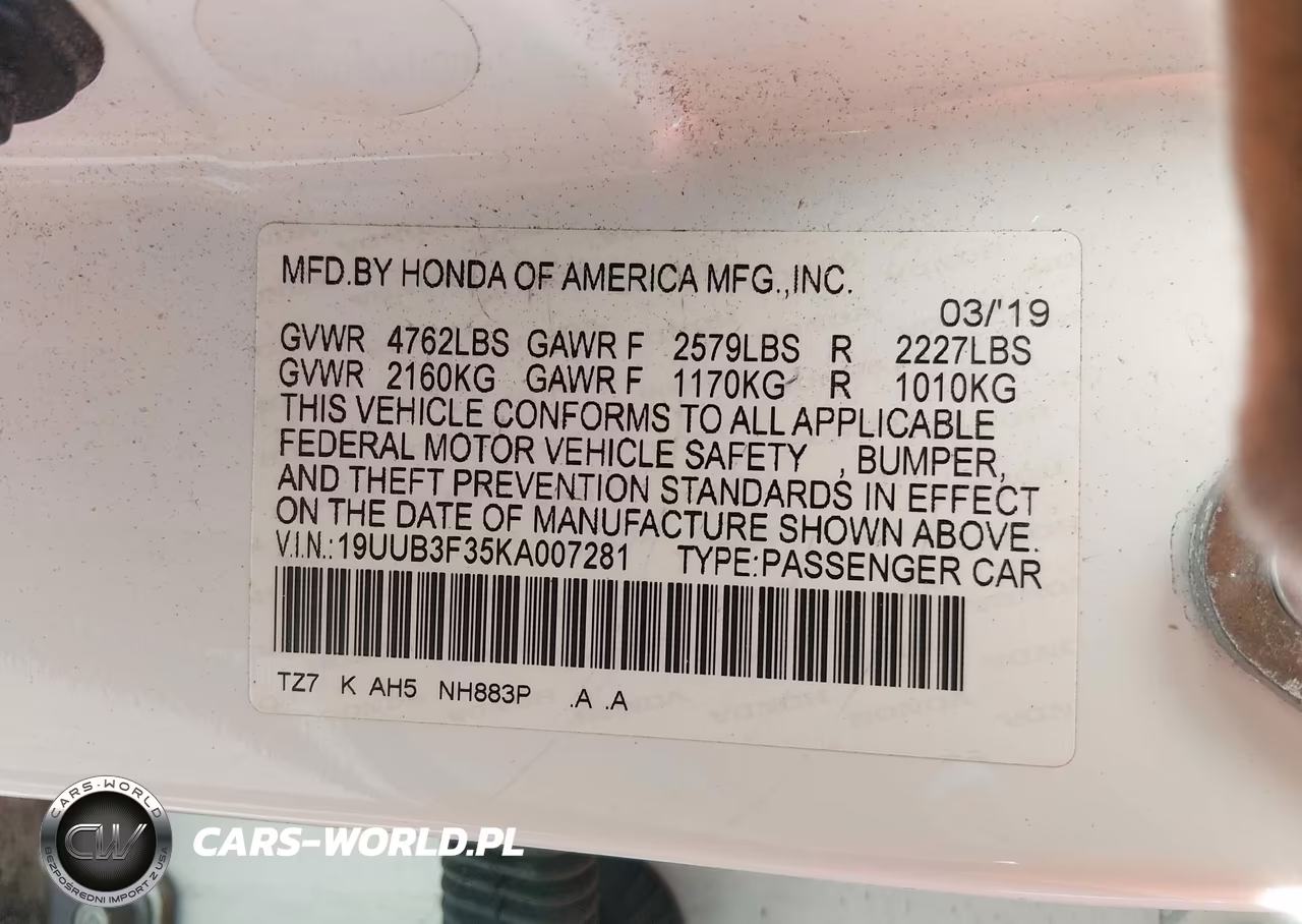 2019 Acura Tlx Standard VIN:19UUB3F35KA007281 - 9