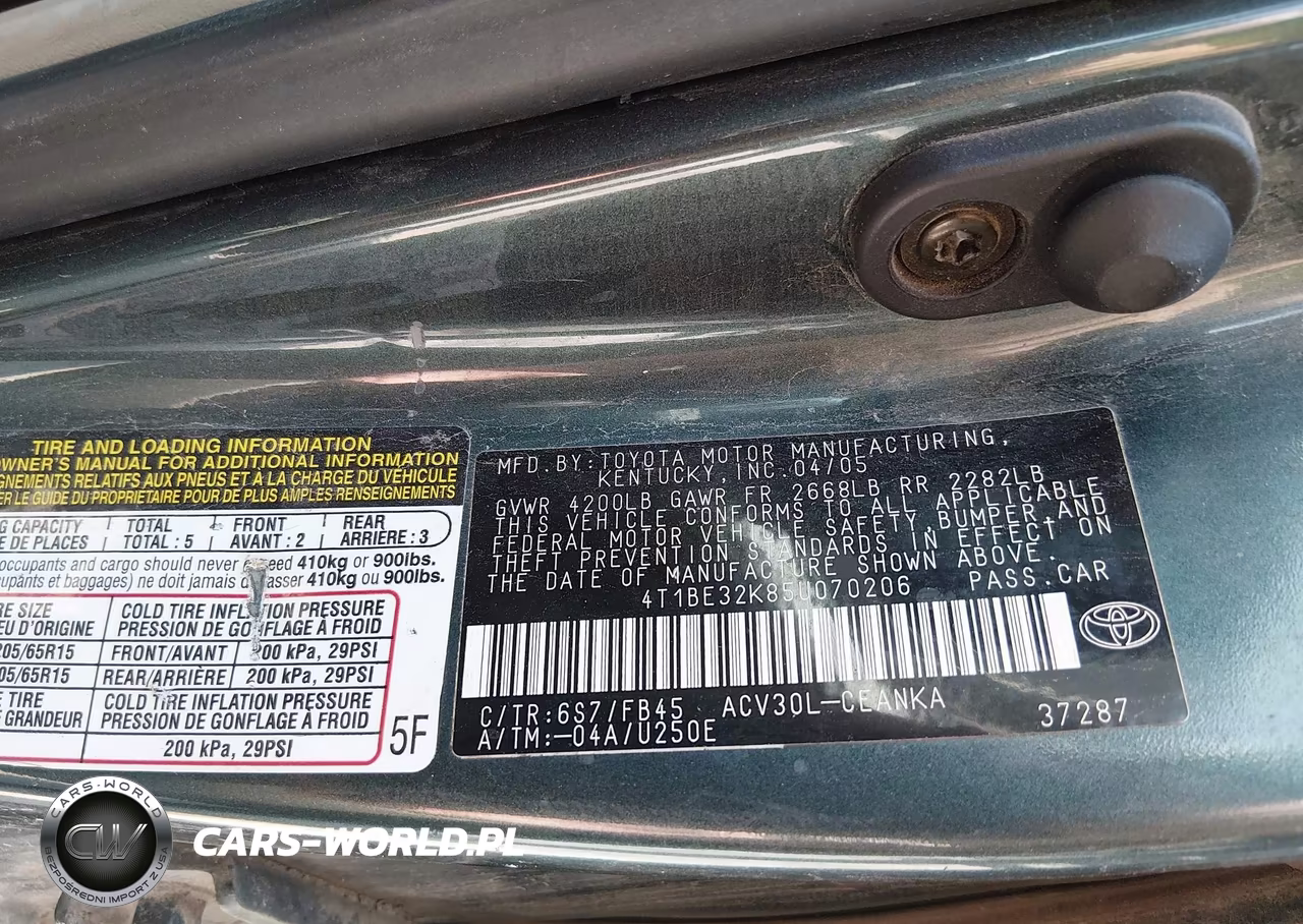 2005 Toyota Camry Le VIN:4T1BE32K85U070206 - 9