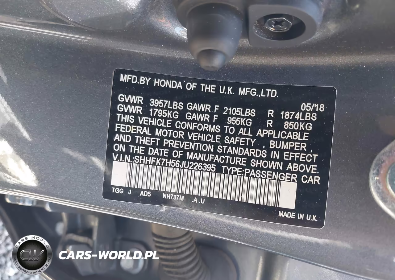2018 Honda Civic Ex VIN:SHHFK7H56JU226395 - 9