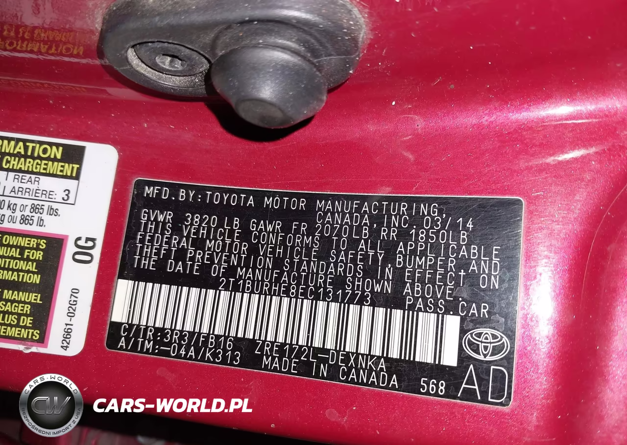 2014 Toyota Corolla Le VIN:2T1BURHE8EC131773 - 9