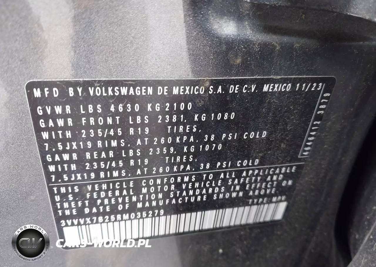 2024 Volkswagen Taos 1.5T Se VIN:3VVVX7B25RM035279 - 9