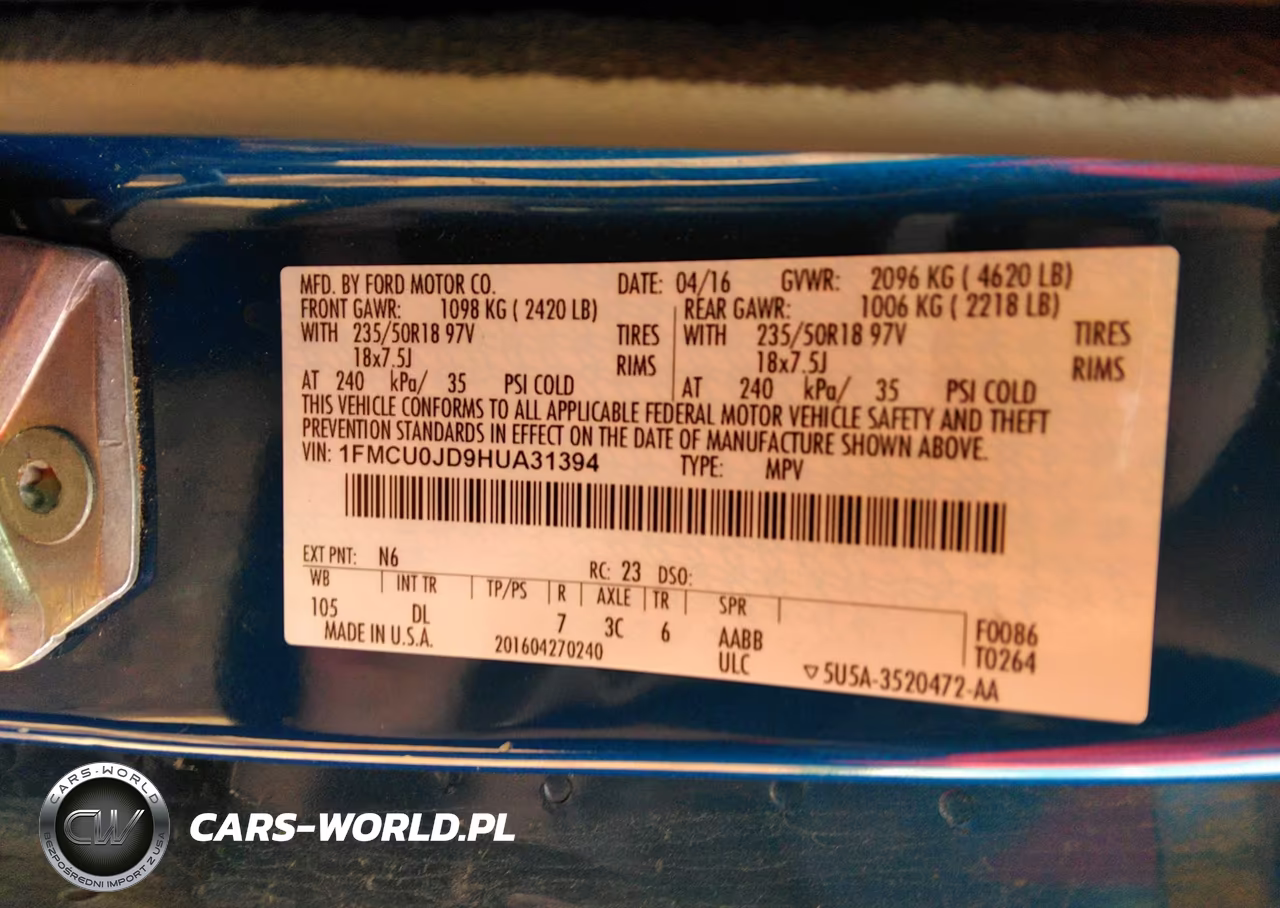 2017 Ford Escape Titanium VIN:1FMCU0JD9HUA31394 - 9