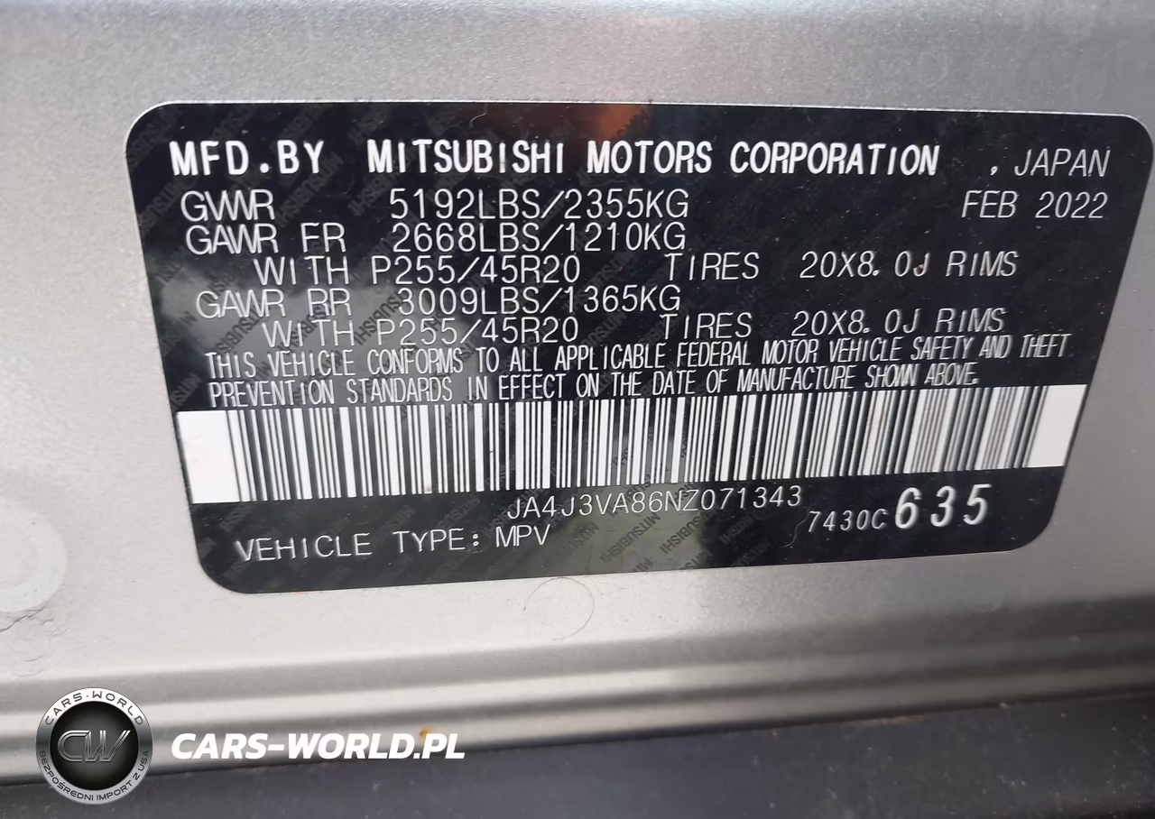 2022 Mitsubishi Outlander Sel 2.5 2Wd-Sel Special Edition 2Wd VIN:JA4J3VA86NZ071343 - 9