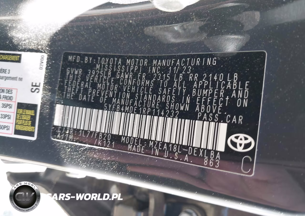 2024 Toyota Corolla Le VIN:5YFB4MDE1RP114232 - 9