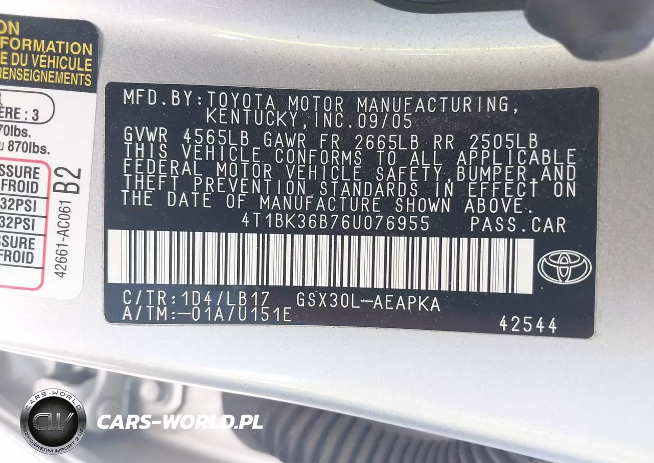 2006 Toyota Avalon Limited VIN:4T1BK36B76U076955 - 9
