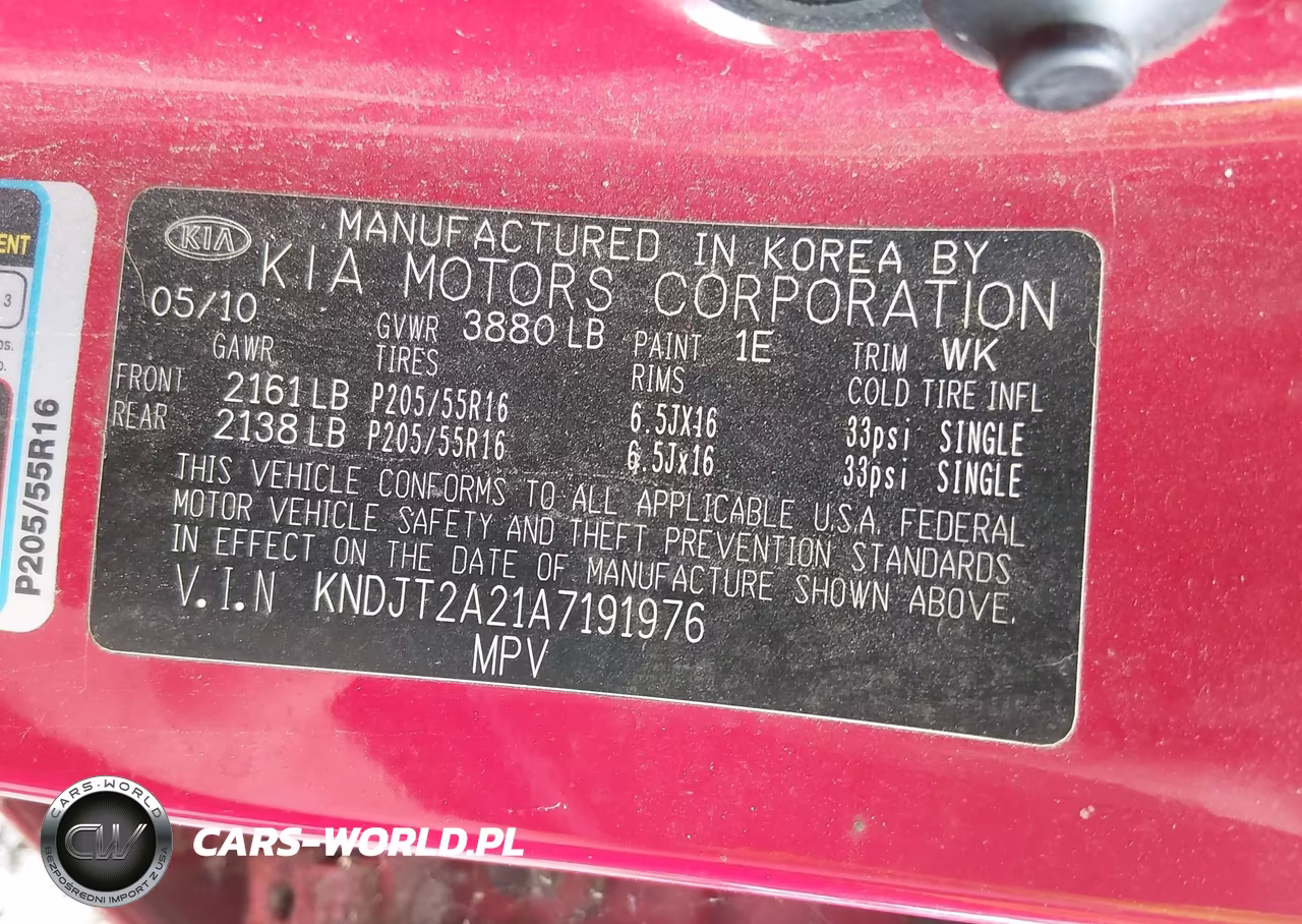 2010 Kia Soul + VIN:KNDJT2A21A7191976 - 9