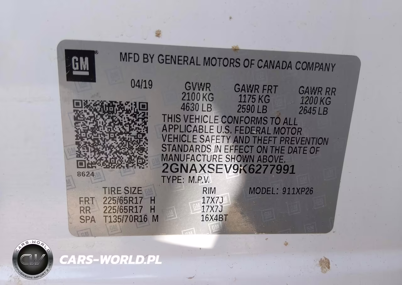 2019 Chevrolet Equinox Ls VIN:2GNAXSEV9K6277991 - 9